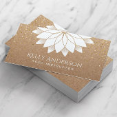 ヨガインストラクターホワイトロータスフローラ素朴クラフト 名刺