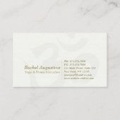 ヨガインストラクターホワイト金ゴールド瞑想ポーズゼンルーム 名刺 (裏面)