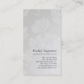 ヨガインストラクターホワイト&シルバーマンダラOMシンボル 名刺 (裏面)