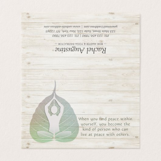 ヨガインストラクターボディリーフ価格リストアポイントメント 名刺 (外部フラット)