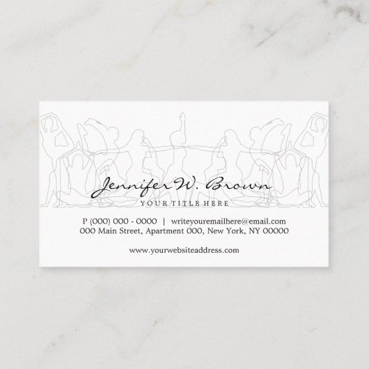 ヨガインストラクターポーズプラクティスジムアサナ 名刺 (裏面)