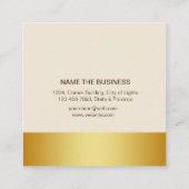 ヨガインストラクターマンクラシックダラロータスフローラ金ゴールド スクエア名刺 (裏面)