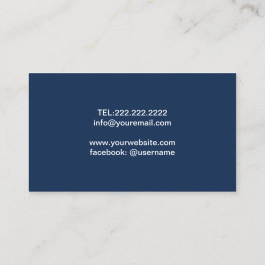 ヨガインストラクターマンダラオムサインエレガントネイビーブルー 名刺 (裏面)