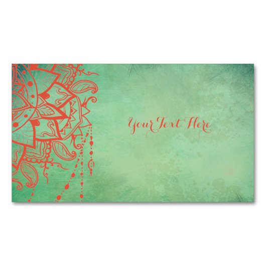 ヨガインストラクターマンダラマグネットビジネスカード マグネット名刺 (正面)