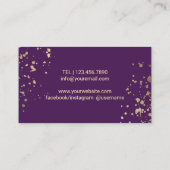 ヨガインストラクターマンダラモダン金ゴールド&パープル 名刺 (裏面)
