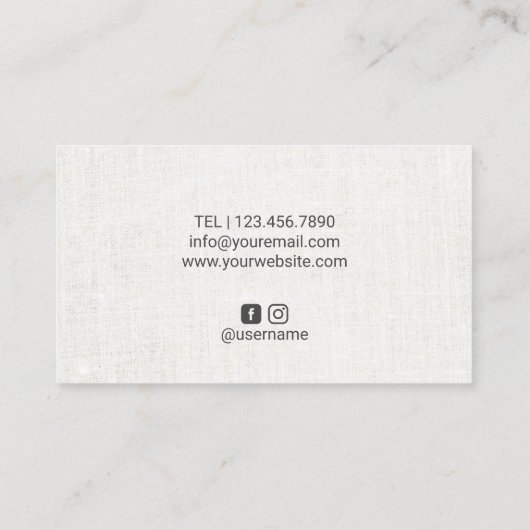 ヨガインストラクターミニマリストグリーンツエレガントリー 名刺 (裏面)