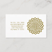 ヨガインストラクターミニマリストマンダラビジネスカード 名刺 (裏面)