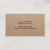 ヨガインストラクターミニマリストヨガポーズク素朴ラフト 名刺 (裏面)