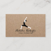 ヨガインストラクターミニマリストヨガポーズク素朴ラフト 名刺 (正面)