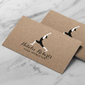 ヨガインストラクターミニマリストヨガポーズク素朴ラフト 名刺