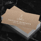 ヨガインストラクターミニマリストラインロゴ素朴クラフト 名刺