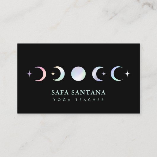 ヨガインストラクタームーン相ホログラフィック 名刺 (正面)