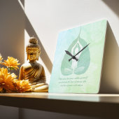 ヨガインストラクターメディテーションポーズボディリーフ引用文  スクエア壁時計