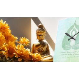 ヨガインストラクターメディテーションポーズボディリーフ引用文 スクエア壁時計