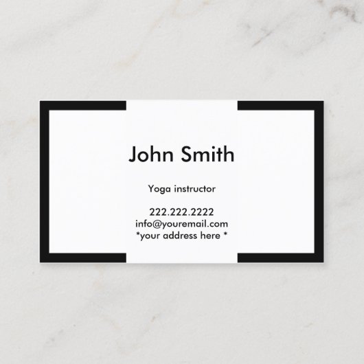 ヨガインストラクターモダンはっきりした縁どプロフェッショナル 名刺 (裏面)