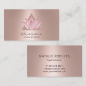 ヨガインストラクターモダンバラ金ゴールドロータスロゴ 名刺 (正面/裏面)