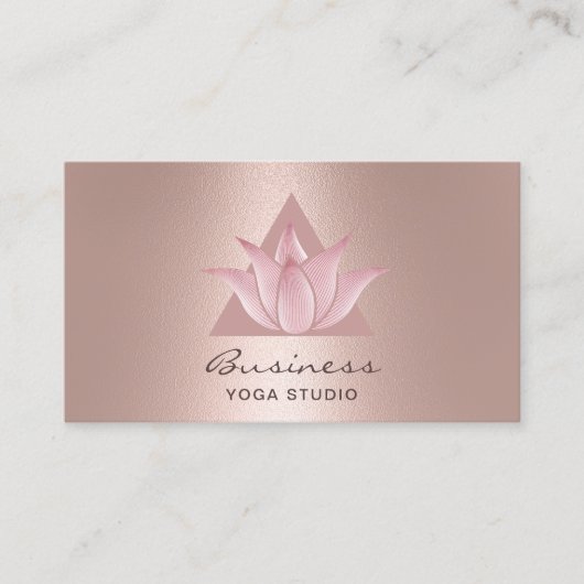 ヨガインストラクターモダンバラ金ゴールドロータスロゴ 名刺 (正面)