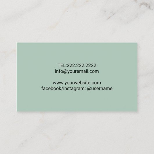 ヨガインストラクターモダンミント金ゴールドアゲテマンダラ 名刺 (裏面)