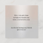 ヨガインストラクターモダン金ゴールドサークエレガントスシルバー スクエア名刺 (裏面)