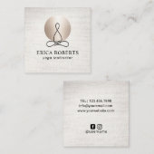 ヨガインストラクターモダン金ゴールドサークルリエレガントネン スクエア名刺 (正面/裏面)