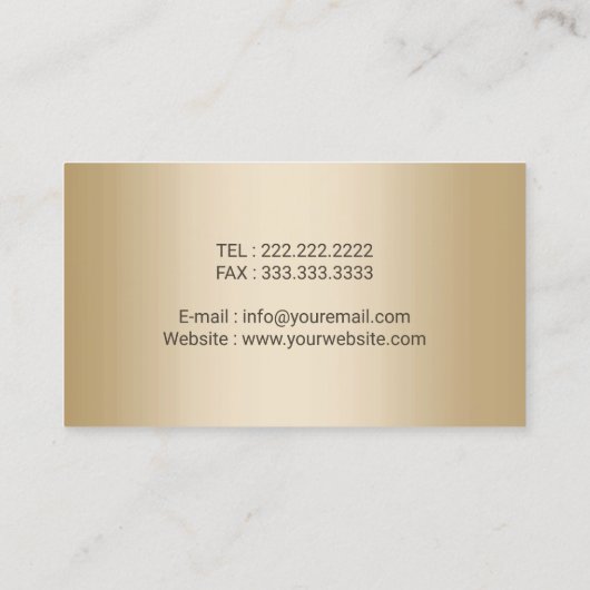 ヨガインストラクターモダン金ゴールドロータスティール（緑がかった色）グリッター 名刺 (裏面)