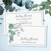 ヨガインストラクターユーカリプスグリーン 名刺