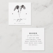 ヨガインストラクターヨギ&イーグルポーズスパークルエレガント スクエア名刺 (正面/裏面)