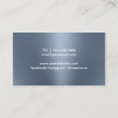 ヨガインストラクターライフエレガントツリーダスティブルー 名刺 (裏面)