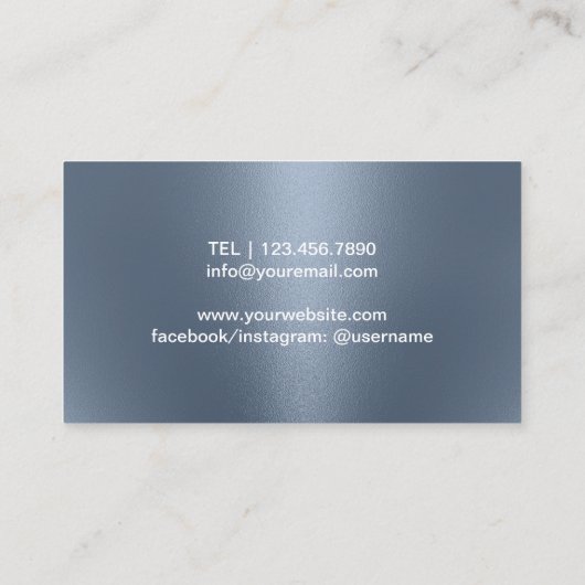 ヨガインストラクターライフエレガントツリーダスティブルー 名刺 (裏面)