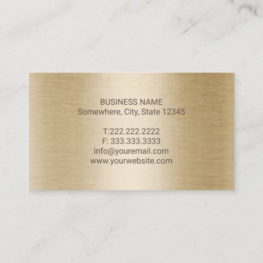 ヨガインストラクターライフエレガントツリーブラウン&金ゴールド 名刺 (裏面)