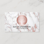 ヨガインストラクターライフコーチバラ金ゴールドツリーマーブル 名刺 (正面)