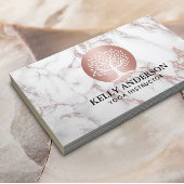 ヨガインストラクターライフコーチバラ金ゴールドツリーマーブル 名刺