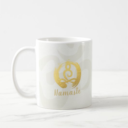 ヨガインストラクターライフコーチ瞑想ポーズゼンOM コーヒーマグカップ (左)