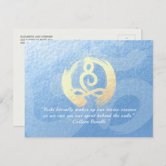 ヨガインストラクターライフコーチ瞑想ポーズゼンOM ポストカード (正面/裏面)