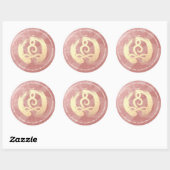 ヨガインストラクターライフコーチ瞑想ポーズゼンOM ラウンドシール (シート)