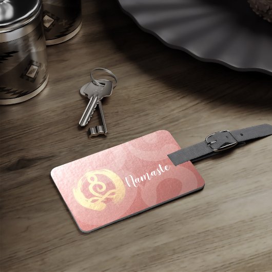 ヨガインストラクターライフコーチ瞑想ポーズゼンOM ラゲッジタグ