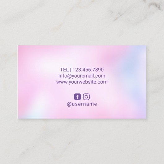 ヨガインストラクターライフツリーウォーターカラーピンクグラデーション 名刺 (裏面)