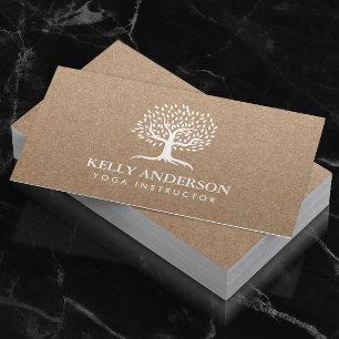 ヨガインストラクターライフツリーク素朴ラフト 名刺
