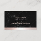 ヨガインストラクターライフツリーバラ金ゴールド縁どマーブル 名刺 (裏面)