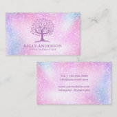 ヨガインストラクターライフツリーパステモダンルグリッター 名刺 (正面/裏面)