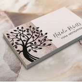 ヨガインストラクターライフツリーモダン赤面バラ金ゴールド 名刺