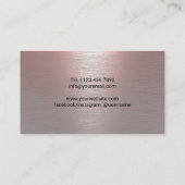 ヨガインストラクターライフモダンツリーピンクメタリック 名刺 (裏面)