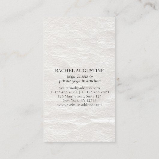 ヨガインストラクタールートチャクラシンボル瞑想ポーズ 名刺 (裏面)