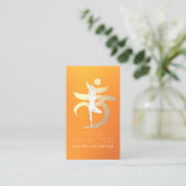 ヨガインストラクタールートチャクラシンボル瞑想ポーズ 名刺 (スタンド正面)