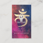 ヨガインストラクタールートチャクラシンボル瞑想ポーズ 名刺 (正面)