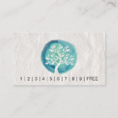 ヨガインストラクターロイヤリティパンチシックな水色ツリー ロイヤリティカード (正面)
