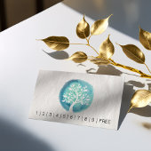 ヨガインストラクターロイヤリティパンチシックな水色ツリー ロイヤリティカード