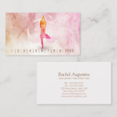 ヨガインストラクターロイヤリティパンチヨガポーズオムシンボル ロイヤリティカード (正面/裏面)