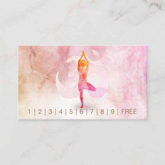 ヨガインストラクターロイヤリティパンチヨガポーズオムシンボル ロイヤリティカード (正面)