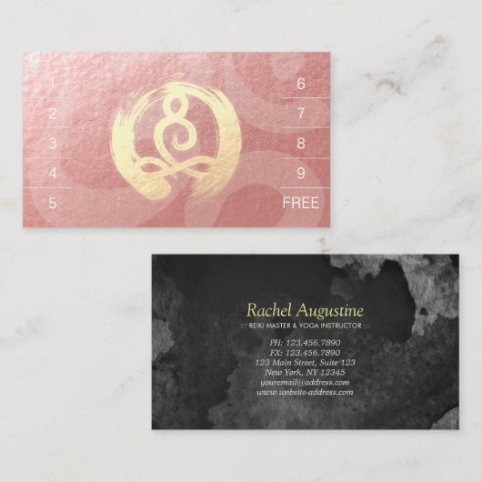 ヨガインストラクターロイヤリティパンチ瞑想ポーズゼン ロイヤリティカード (正面/裏面)